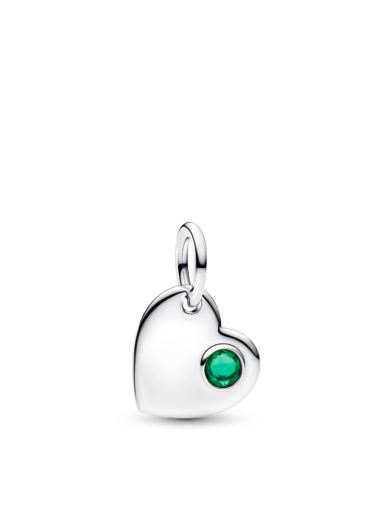 May Birthstone Heart Pendant Necklace