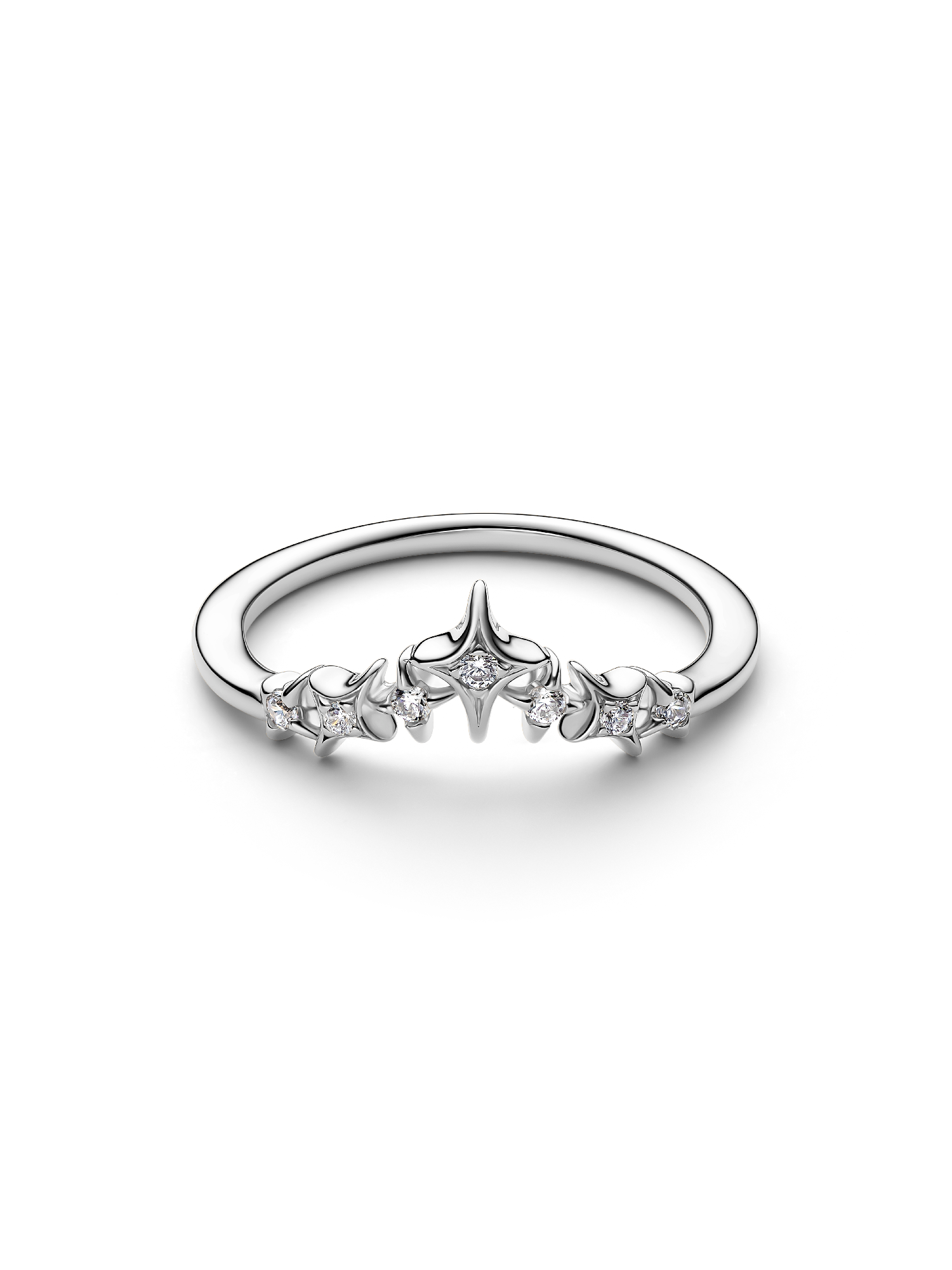Tiara Stars Ring, Platinum Plated