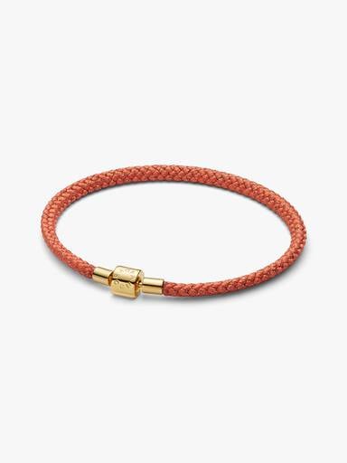 14k gold-plated bracelet with shimmering orange cord
