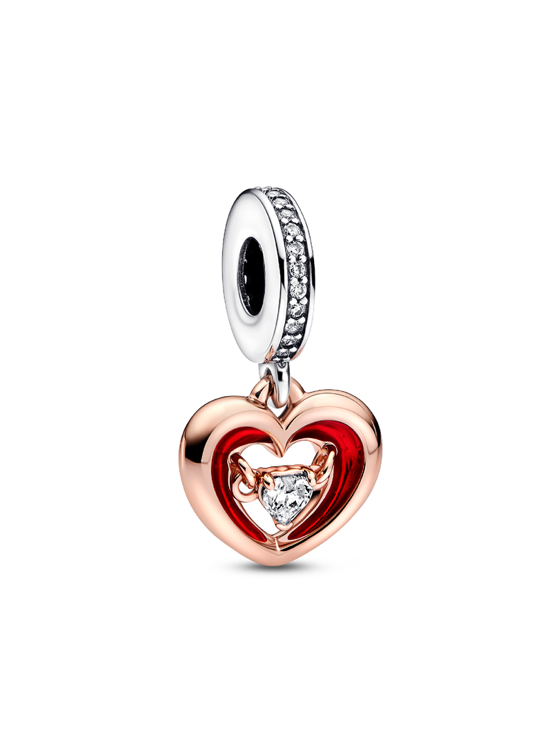 Two-tone Radiant Heart Dangle Charm