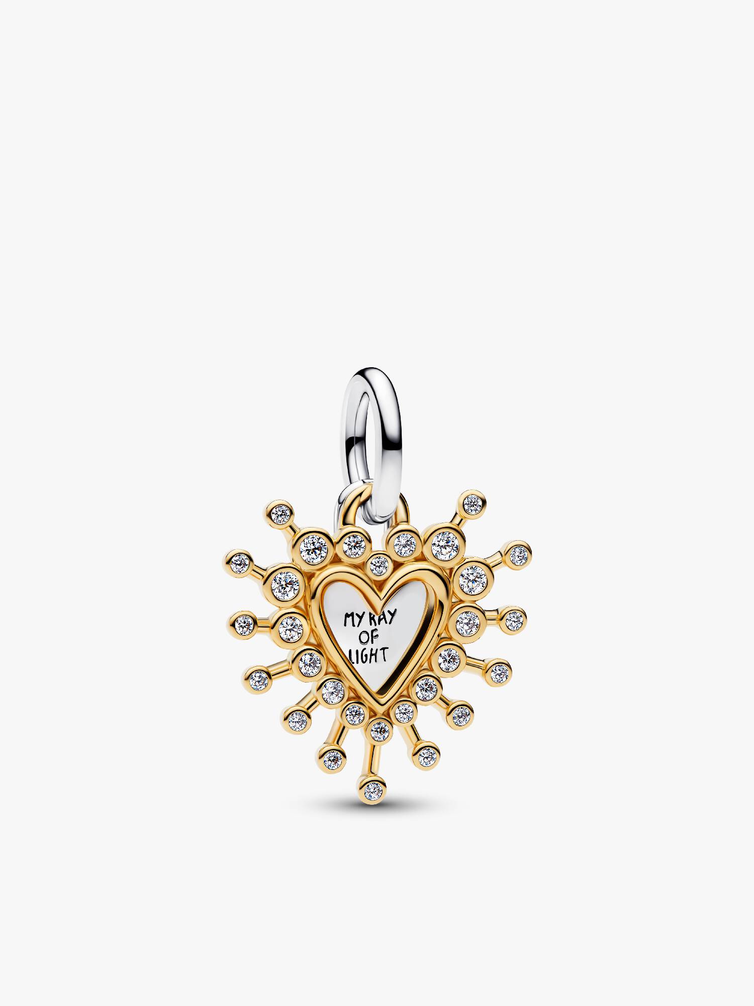 Charm-pendentif double coeur radiant