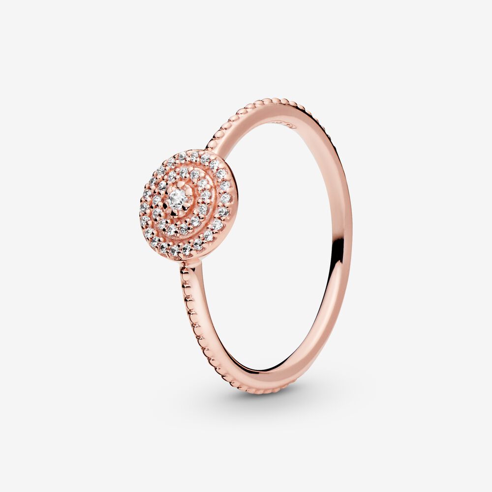 Elegant Sparkle Ring | Rose gold plated | Pandora Canada