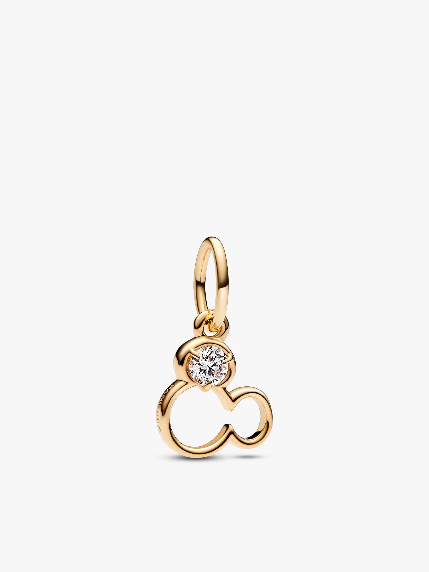 Disney Mickey Mouse Silhouette Lab-Grown Diamond Dangle Charm