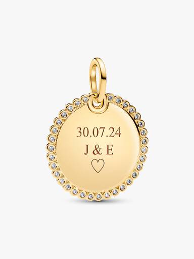 Pendentif étiquette ronde à graver