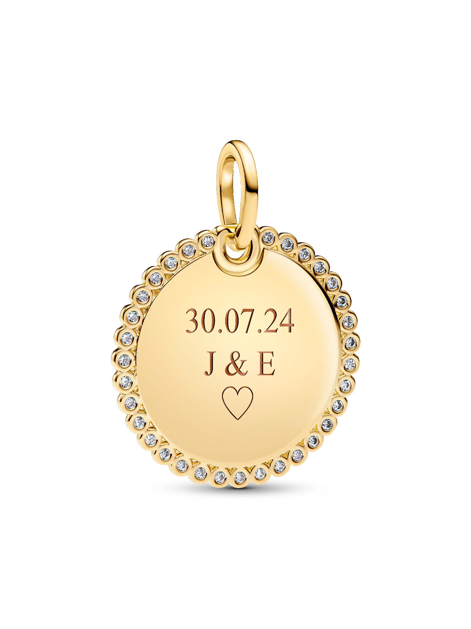 Pendentif étiquette ronde à graver