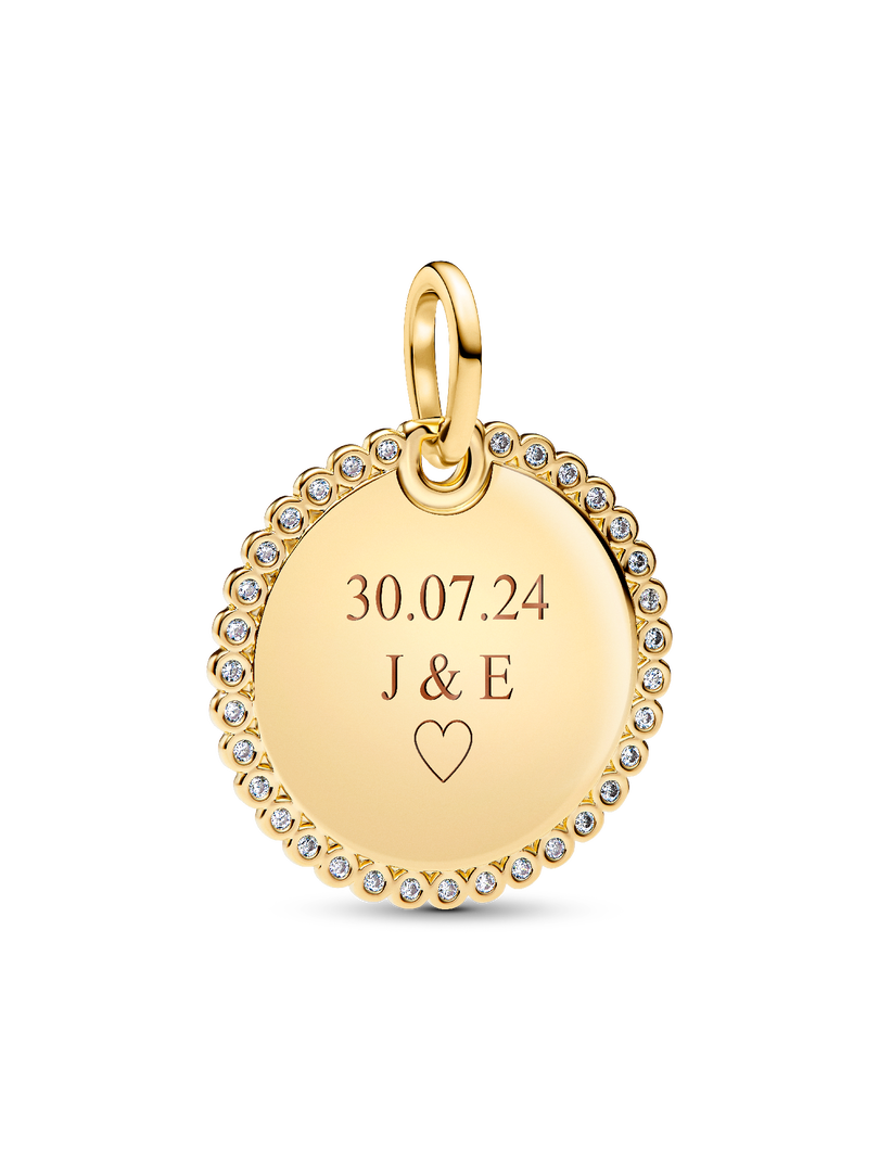 Pendentif étiquette ronde à graver