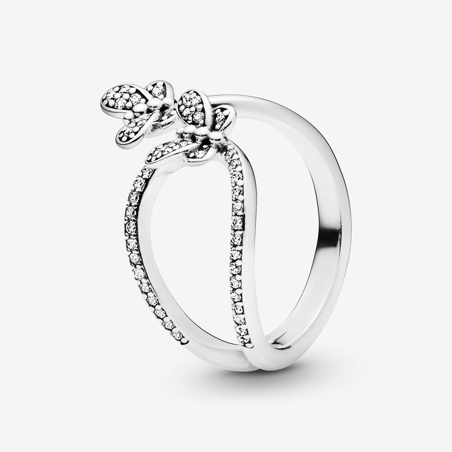 FINAL SALE - Sparkling Butterfly Open Ring image number 0