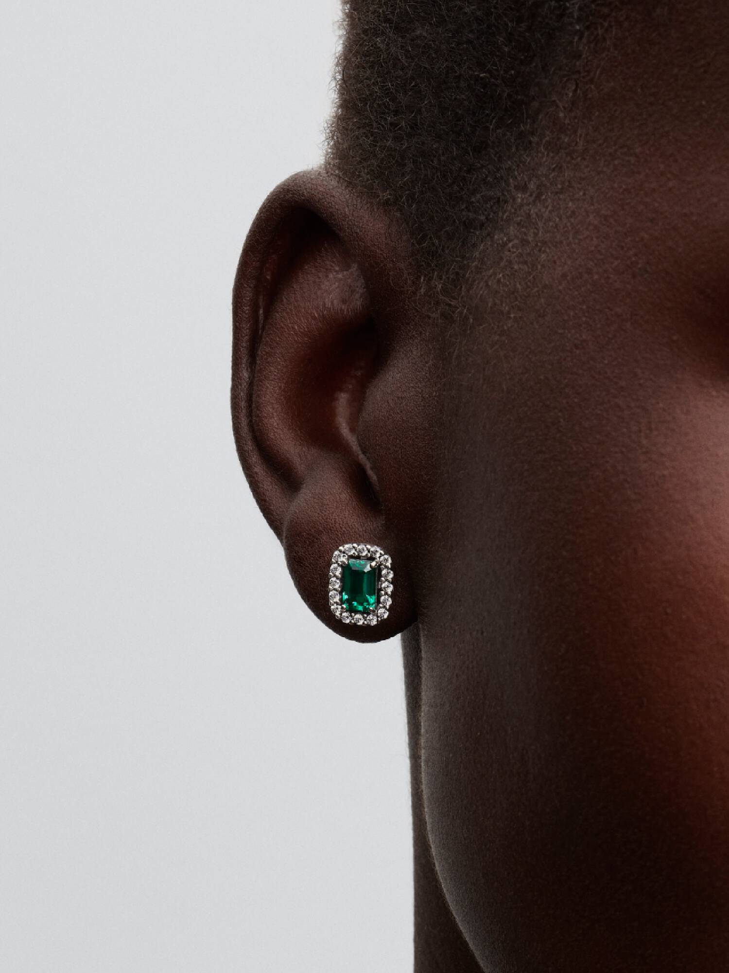 Sparkling Rectangular Stud Earrings