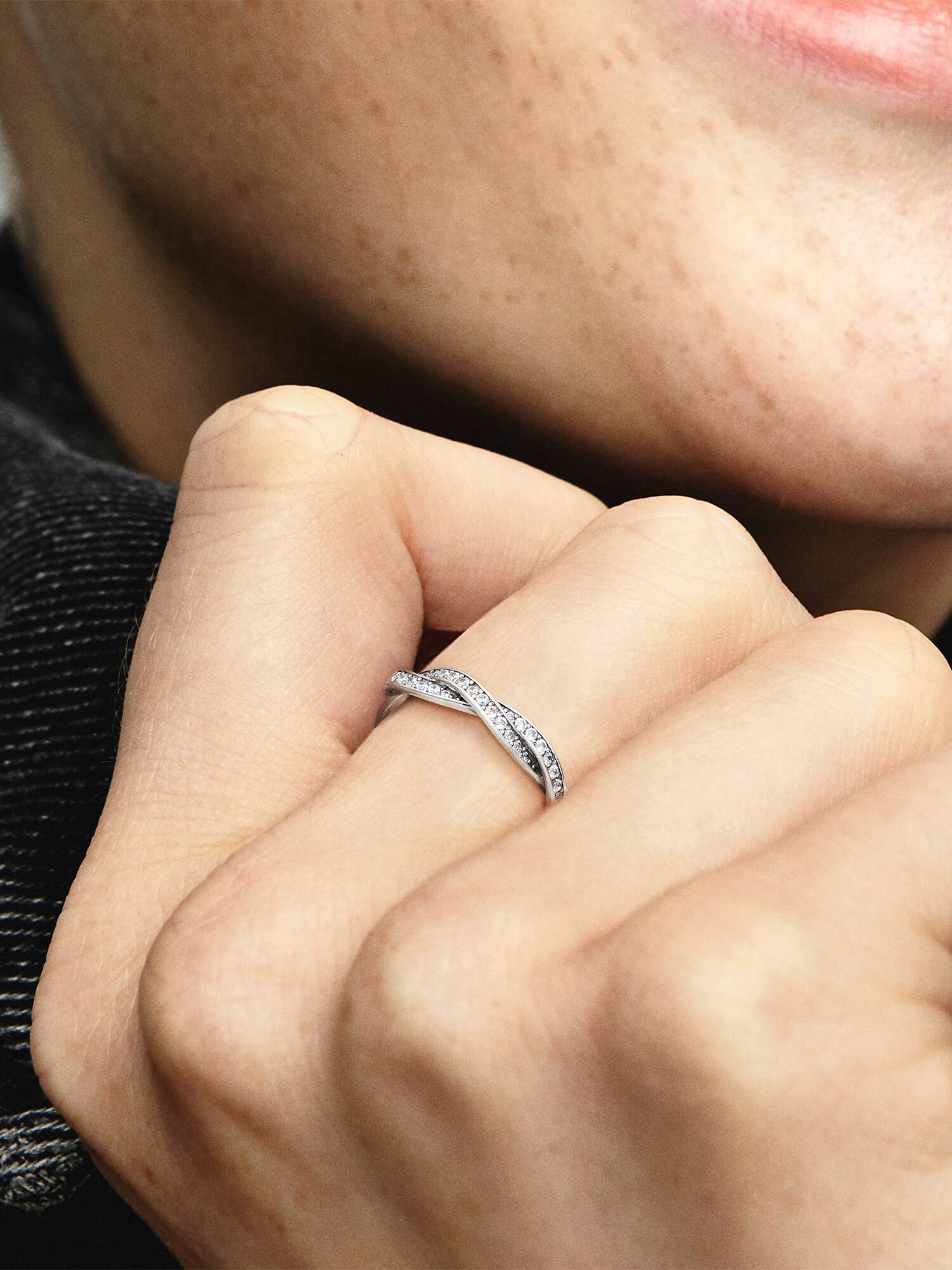 Bague Torsades scintillantes