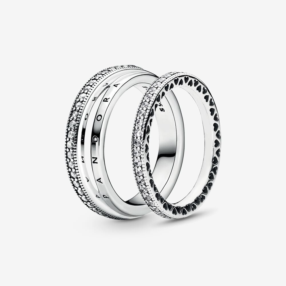 Pandora Signature Classic Ring Set | Sterling silver | Pandora Canada