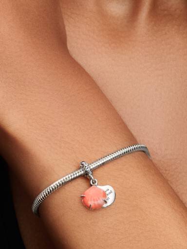 Charm-pendentif double Coquillage corail