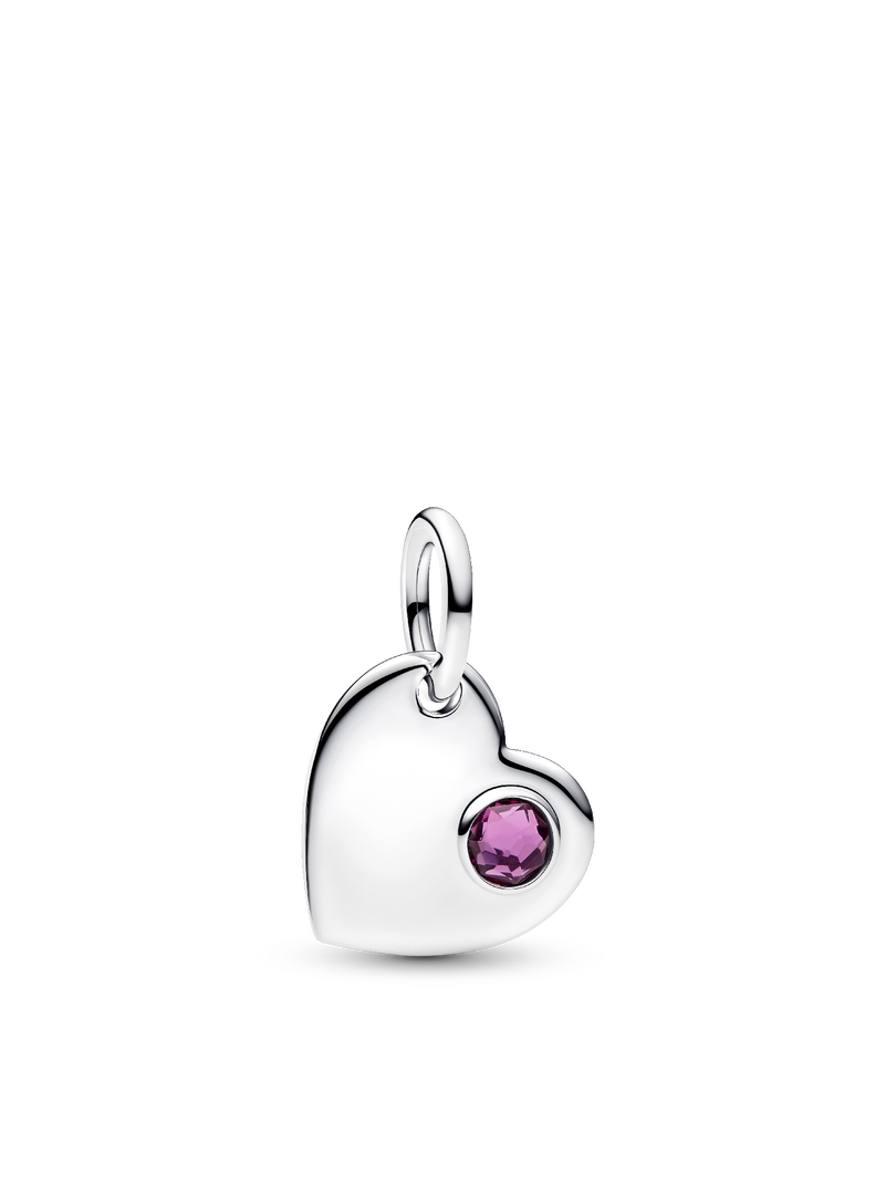 February Birthstone Heart Pendant Necklace