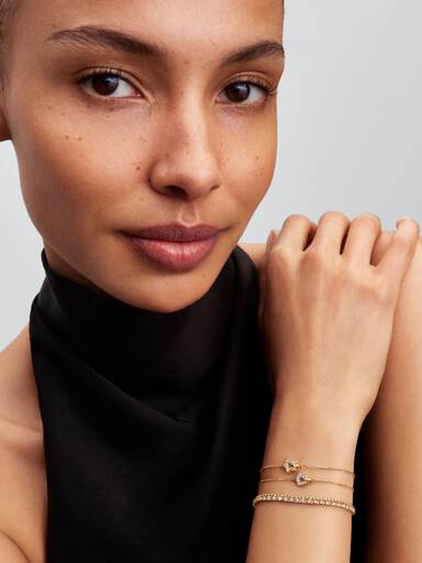 Pandora Talisman 14k Gold Lab-grown Diamond Pavé Star Chain Bracelet