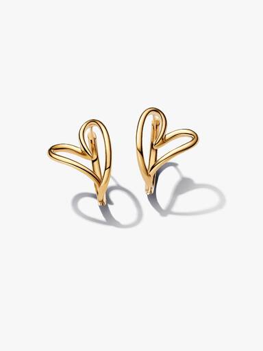 Organically Shaped Heart Large Hoop Earrings