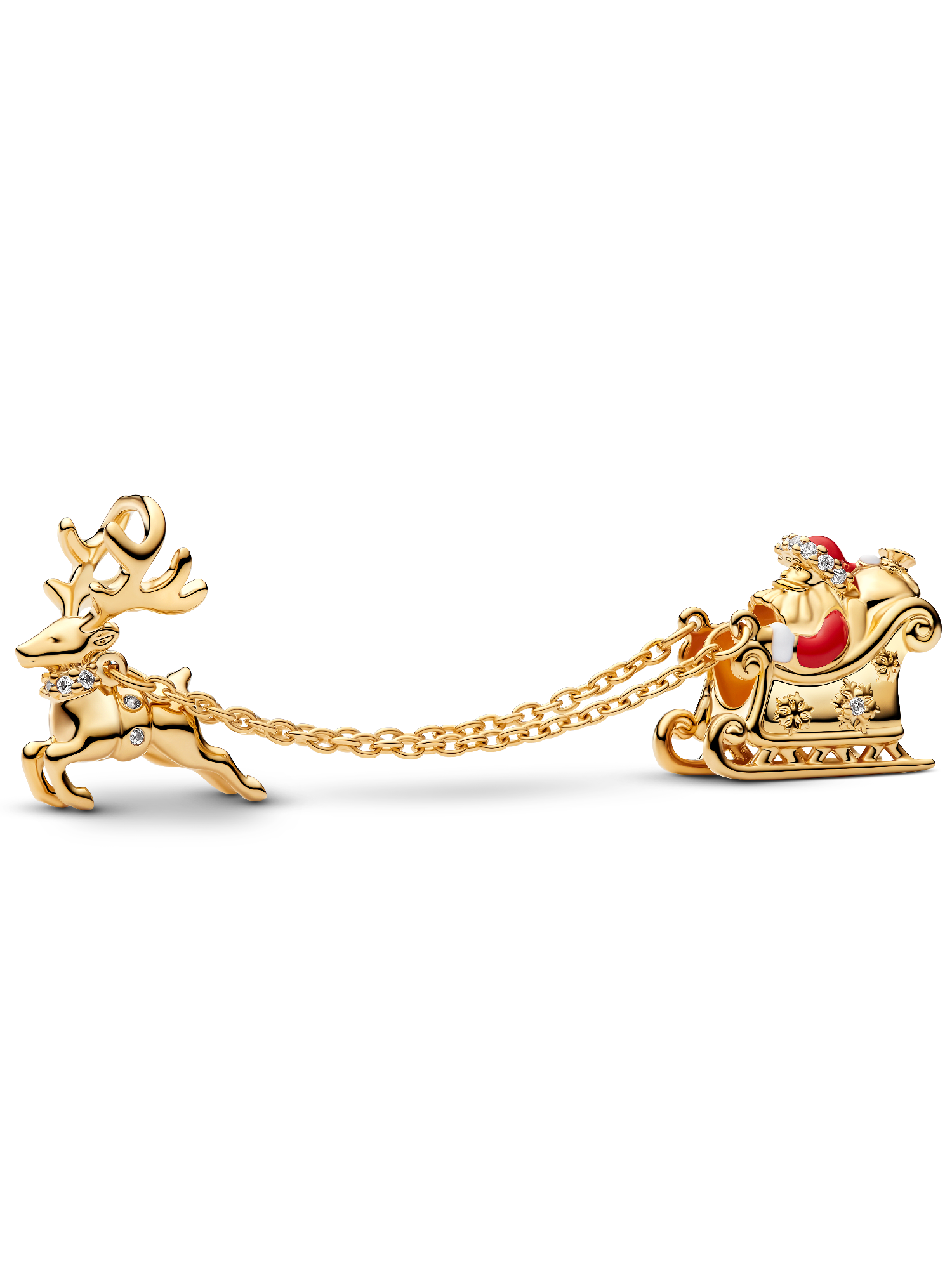 Santa Sleigh Double Charm