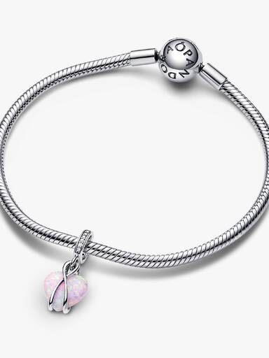 Mum Opalescent Heart Dangle Charm