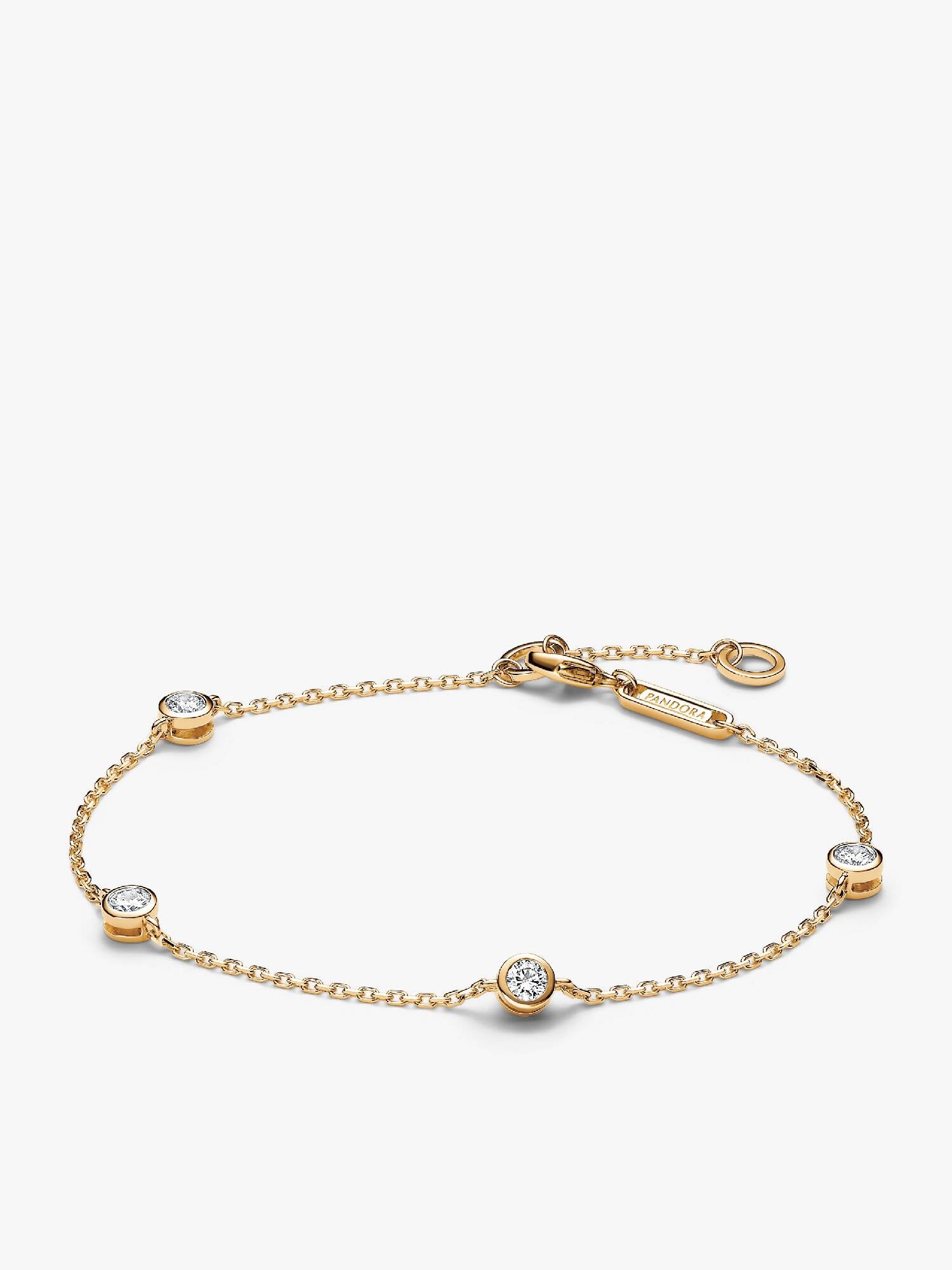 VENTE FINALE - Bracelet à diamants cultivés en laboratoire espacés en sertis clos Pandora Era