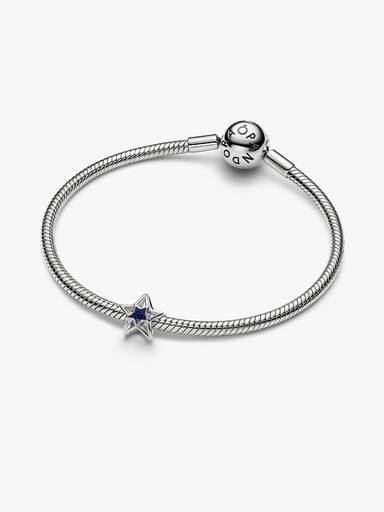 Star Openwork Charm, Platinum Plated
