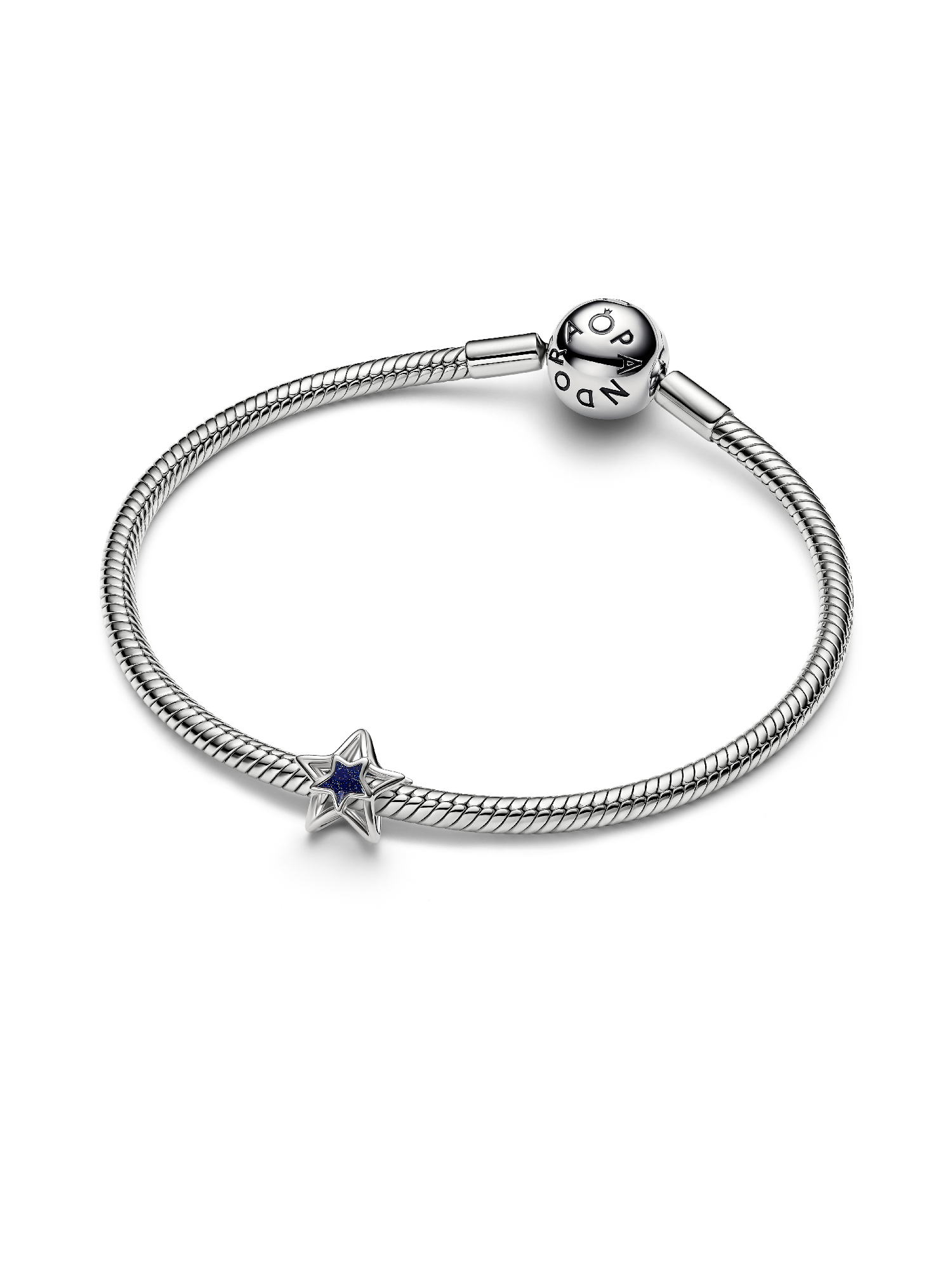 Star Openwork Charm, Platinum Plated