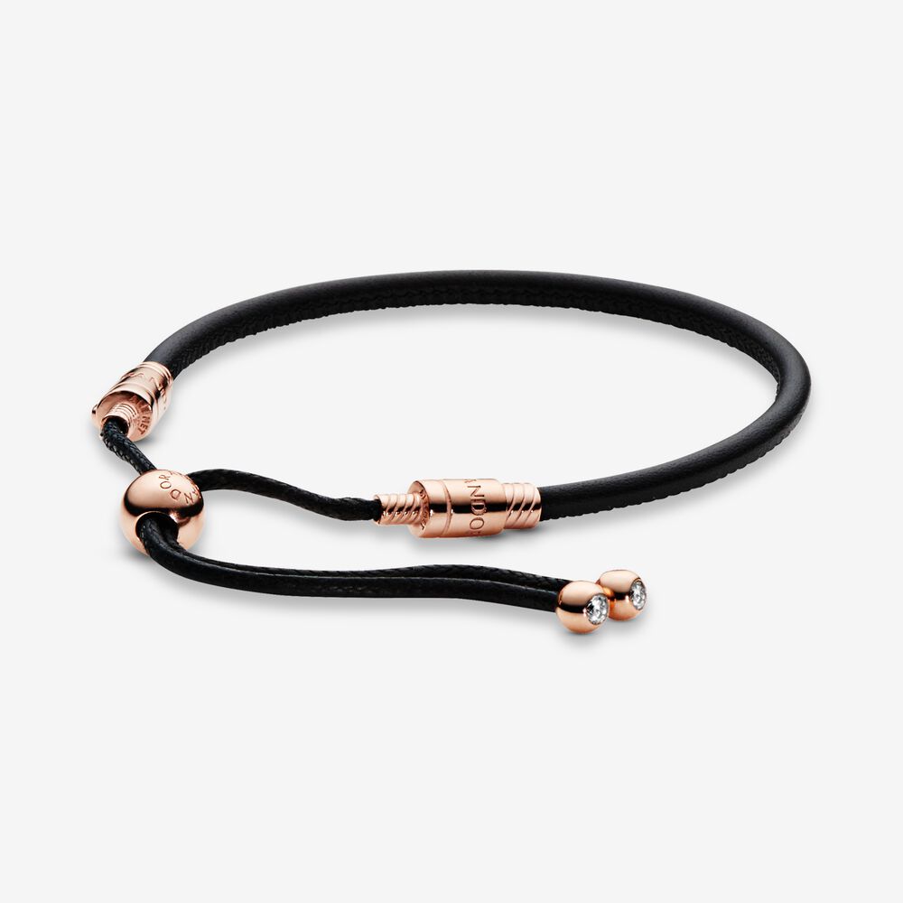 Sliding Leather Bracelet | Pandora Rose | Pandora US | Plaqué or ...