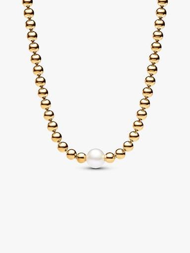 FINAL SALE - Treated Freshwater Cultured Pearl & Beads Collier Necklace