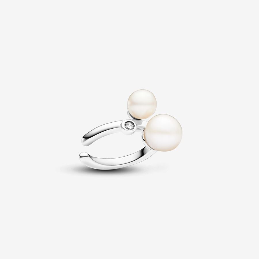 Bijou d’oreille avec deux perles de culture d’eau douce traitées image number 0