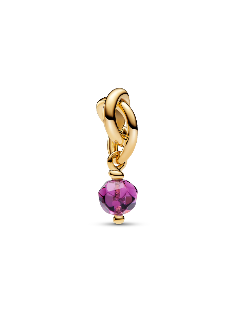 Charm-pendentif Cercle éternel mauve de février
