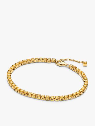 Ensemble de bracelet et boucles d'oreilles tennis jaunes scintillants