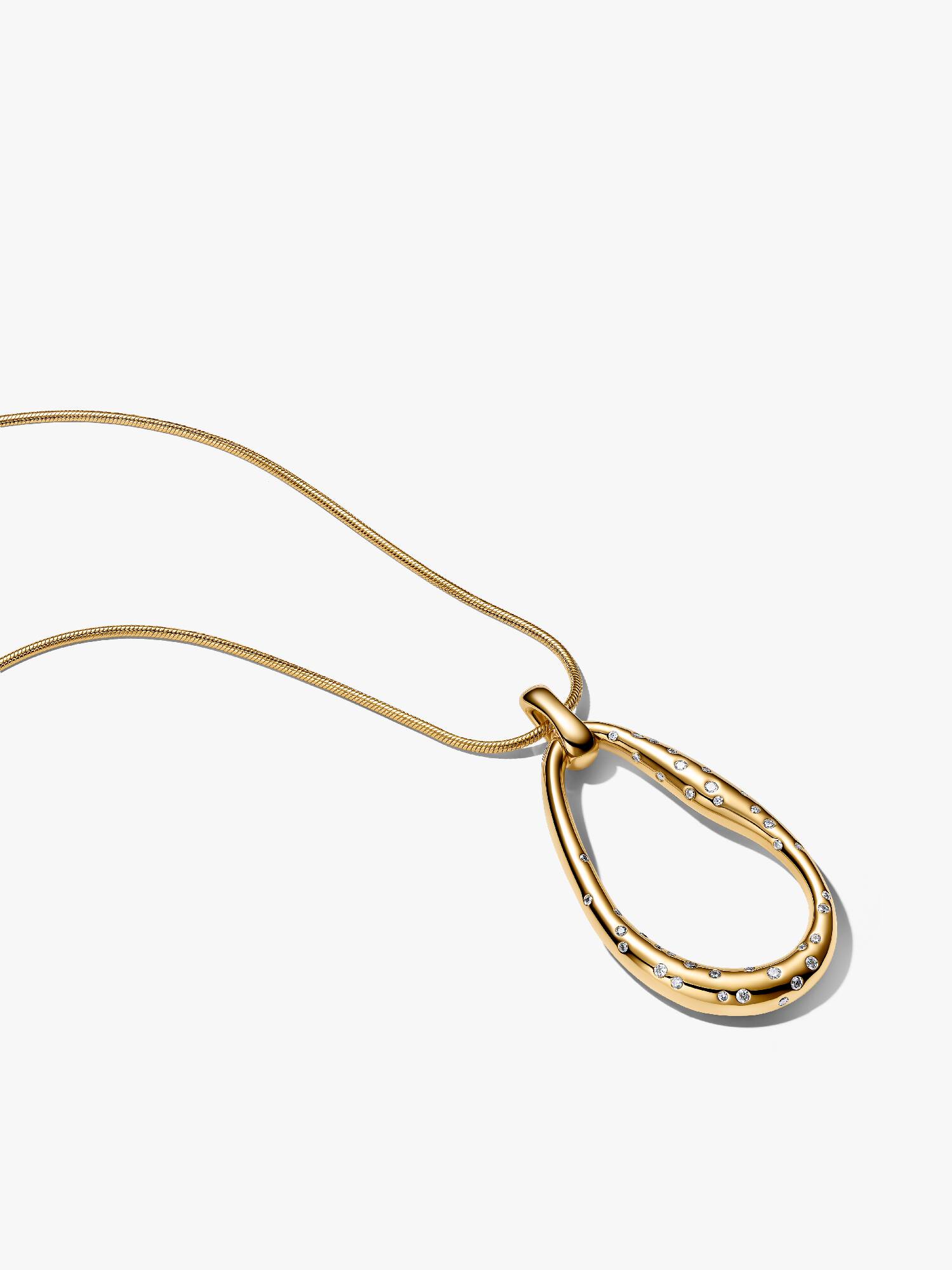 Organically Shaped Stone-Set Statement Pendant Necklace
