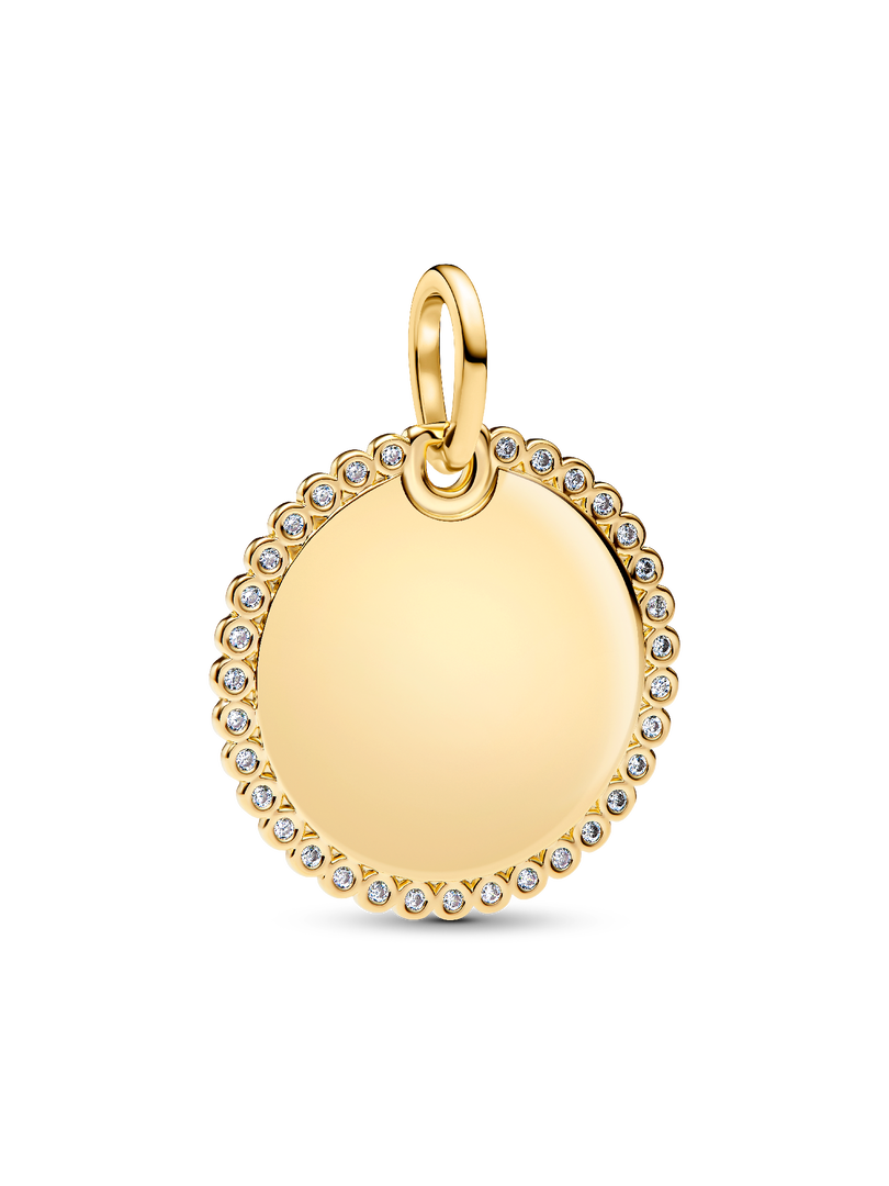 Pendentif étiquette ronde à graver