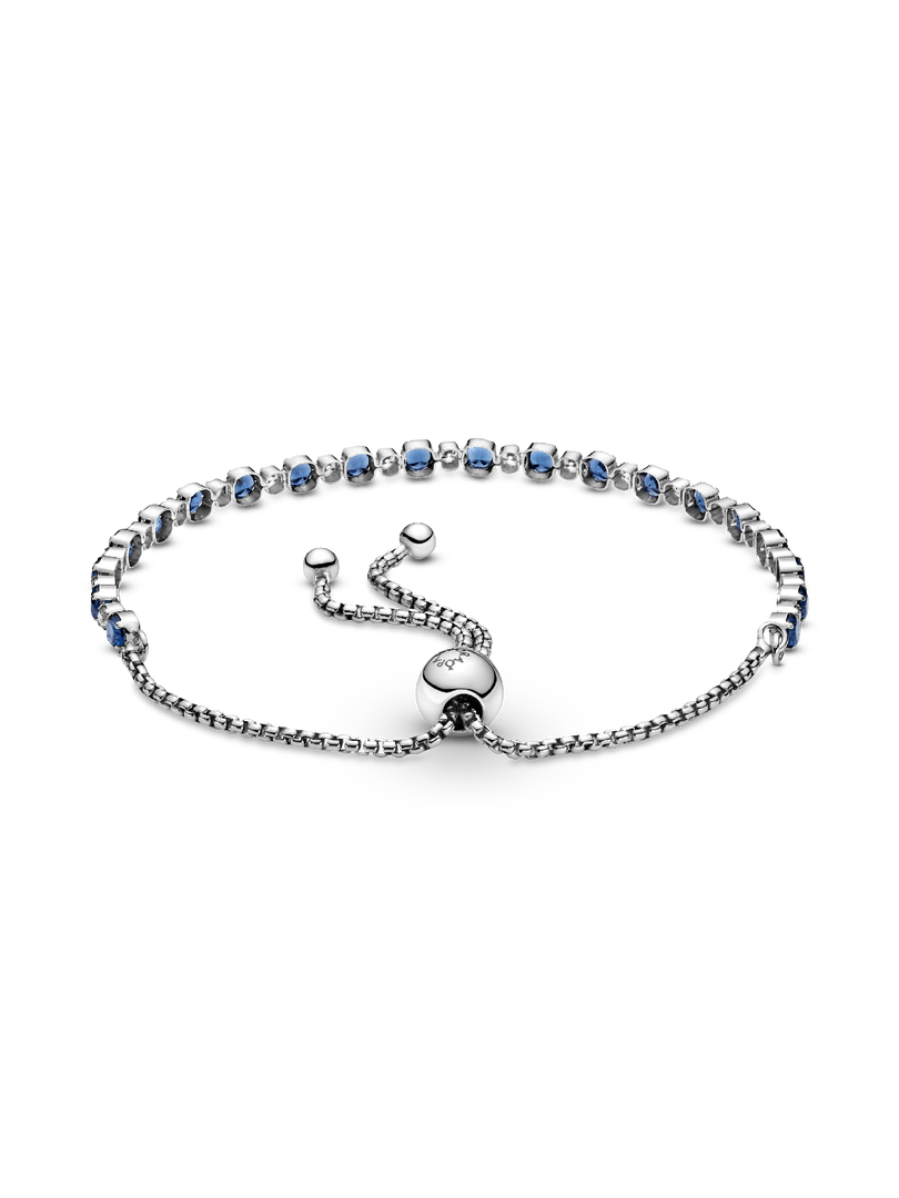 Blue and Clear Sparkle Slider Bracelet