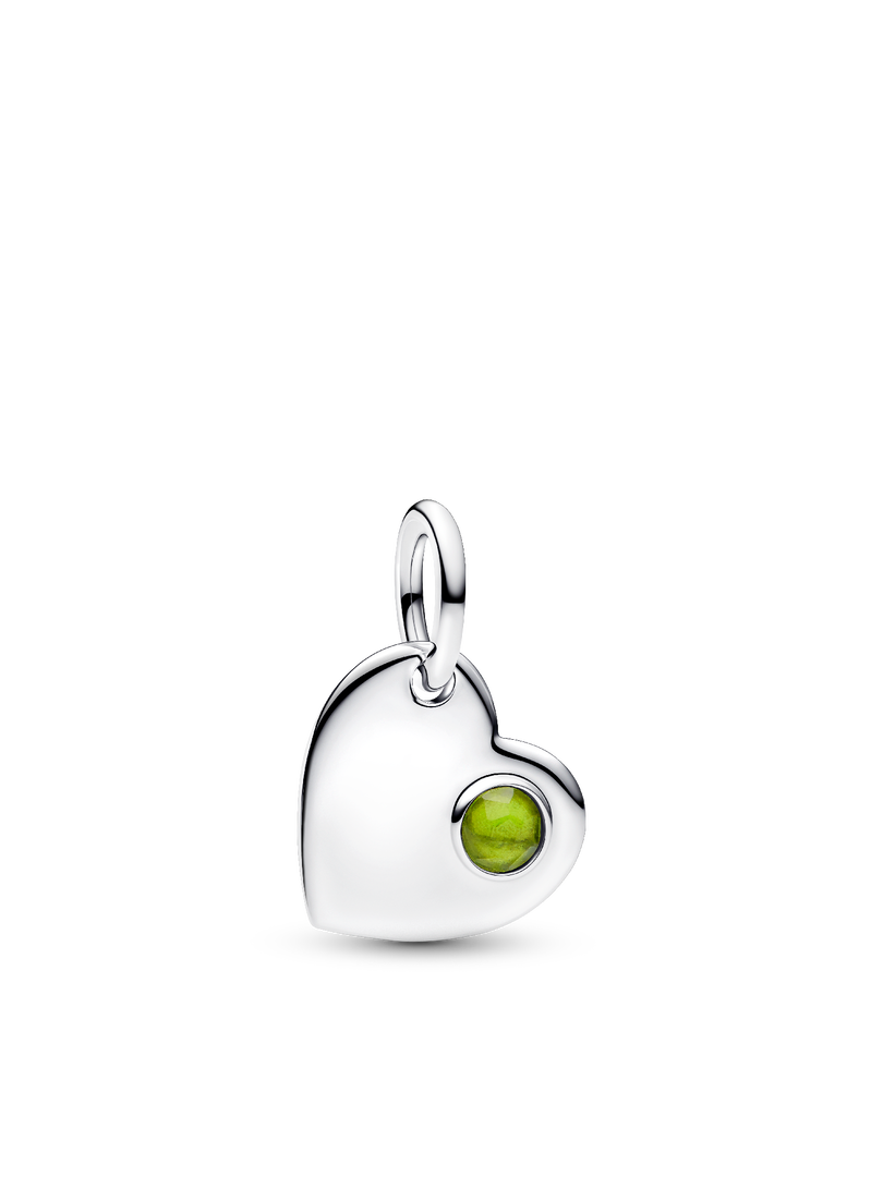 August Birthstone Heart Pendant Necklace