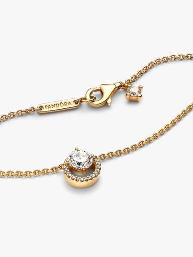 Collier à pendentif halo rond et scintillant