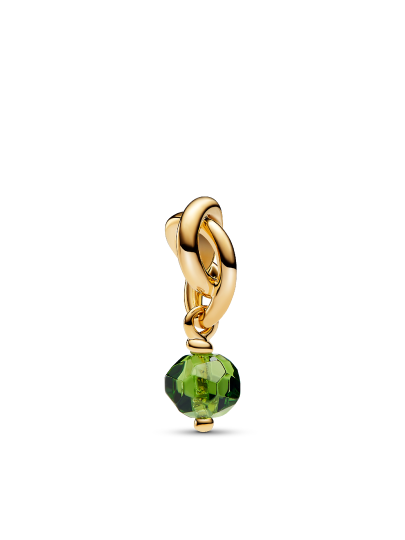 Collier à pendentif gravable avec charm Cercle éternel d'août