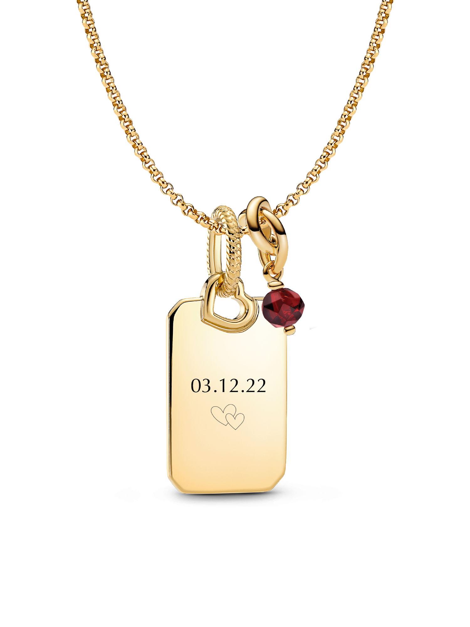 January Eternity Circle Engravable Pendant Necklace