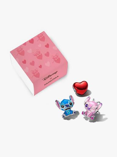 Ensemble-cadeau trio de charms St-Valentin Stitch de Disney