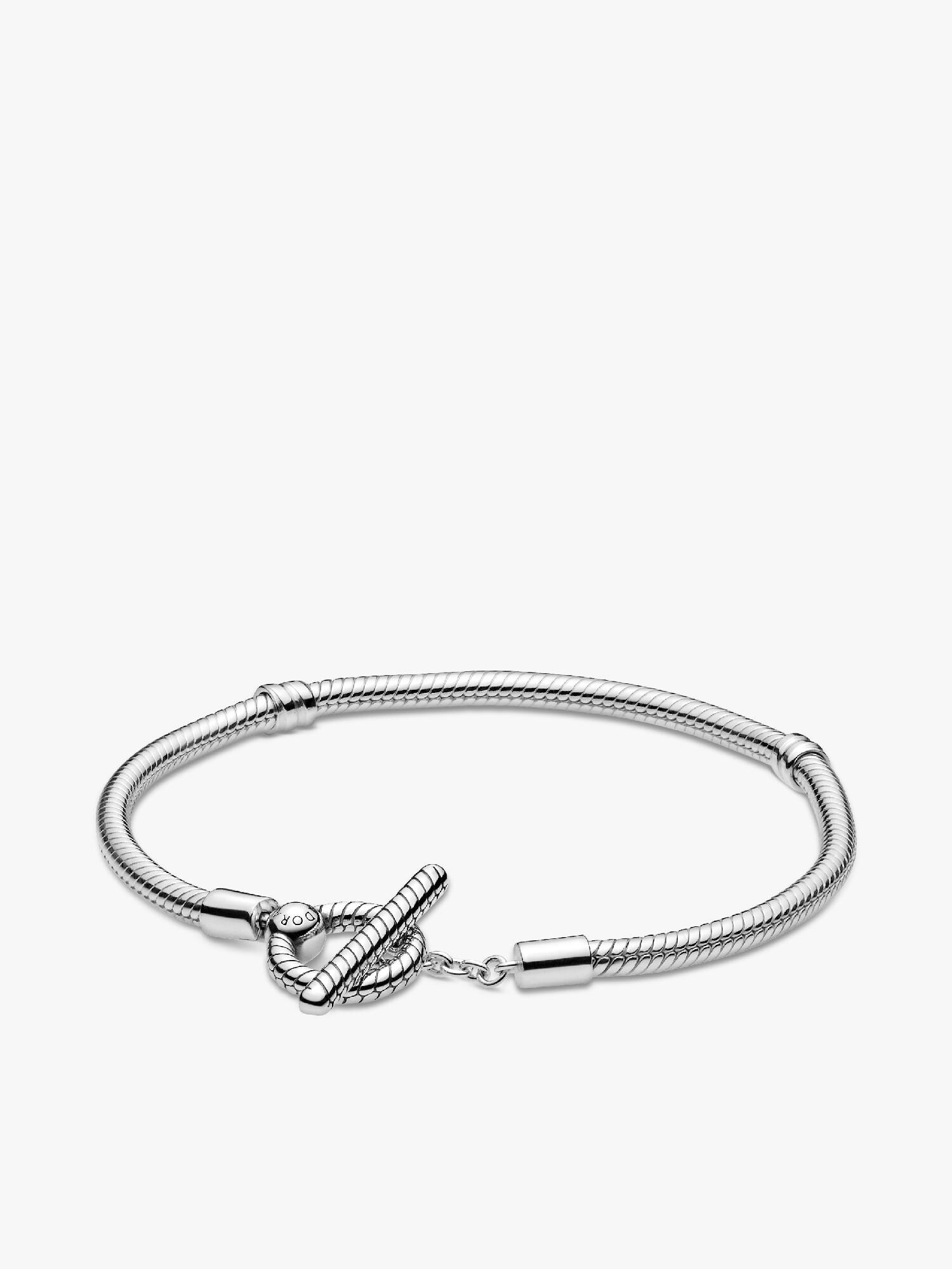  Bracelet à chaîne serpentine et à barre en T Pandora Moments