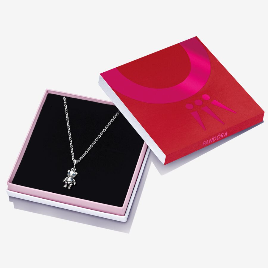 Teddy Bear Charm & Necklace Gift Set image number 0