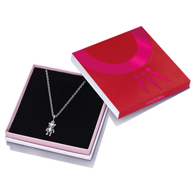 Teddy Bear Charm & Necklace Gift Set