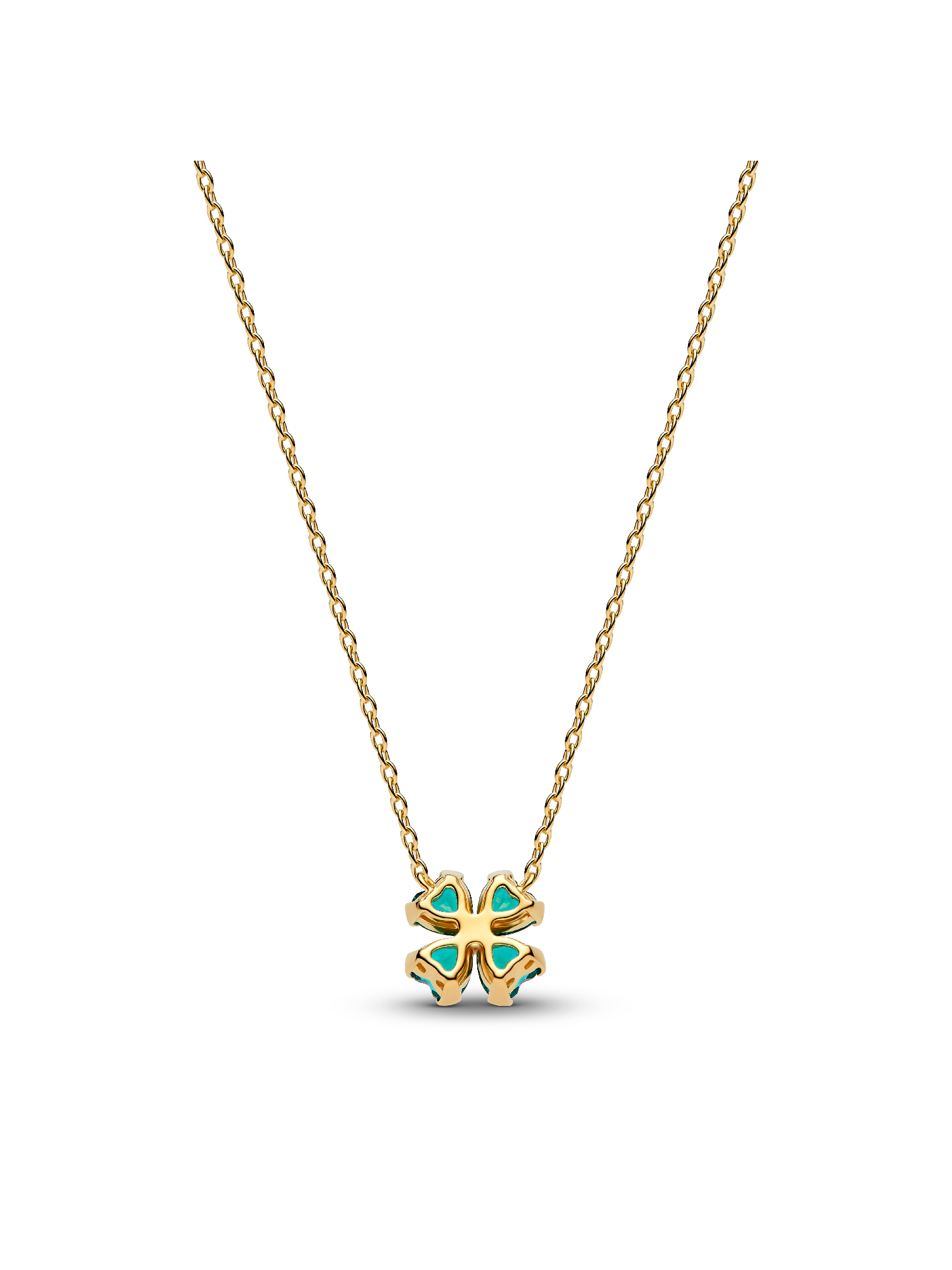 Collier à pendentif Trèfle porte-bonheur vert
