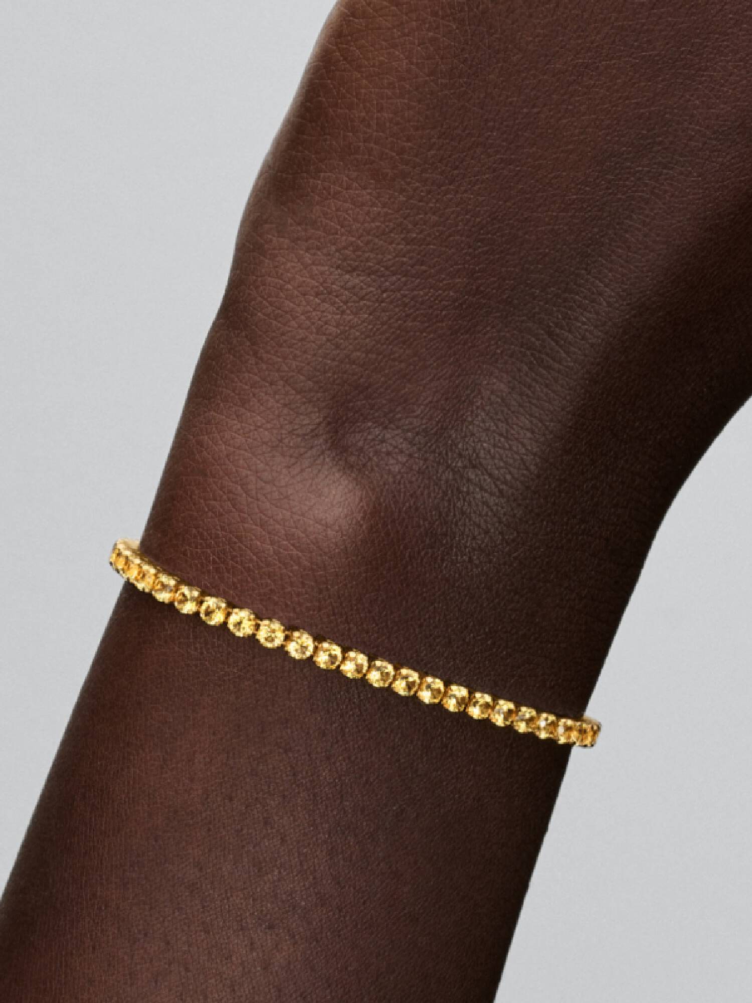 Bracelet tennis jaune scintillant