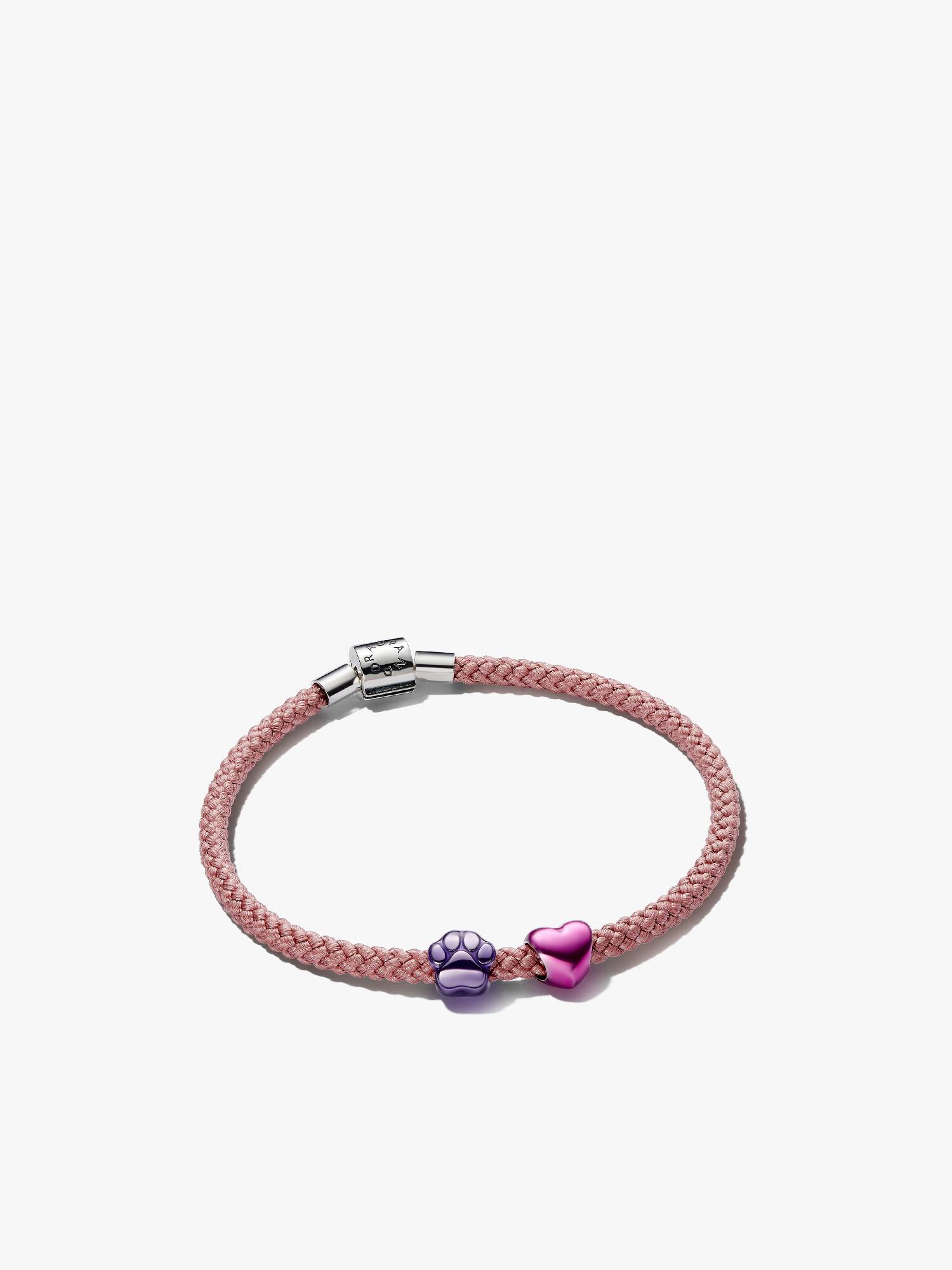 Paw & Heart Mini Charm Cord Bracelet