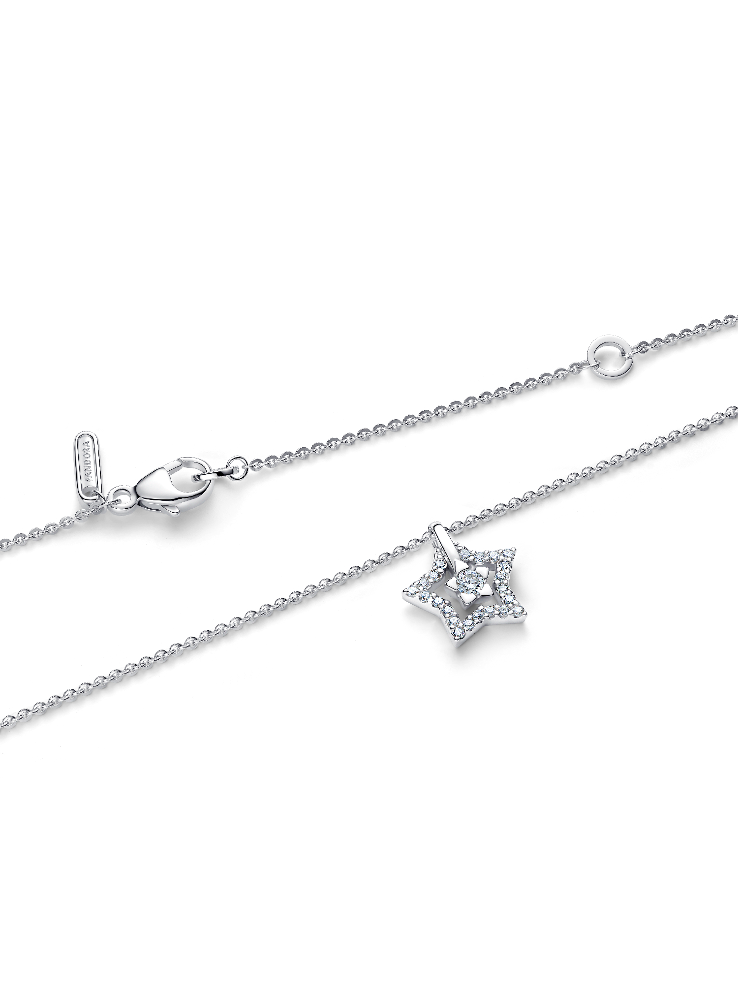 Pandora Talisman Sterling Silver Lab-Grown Diamond Star Pendant Necklace