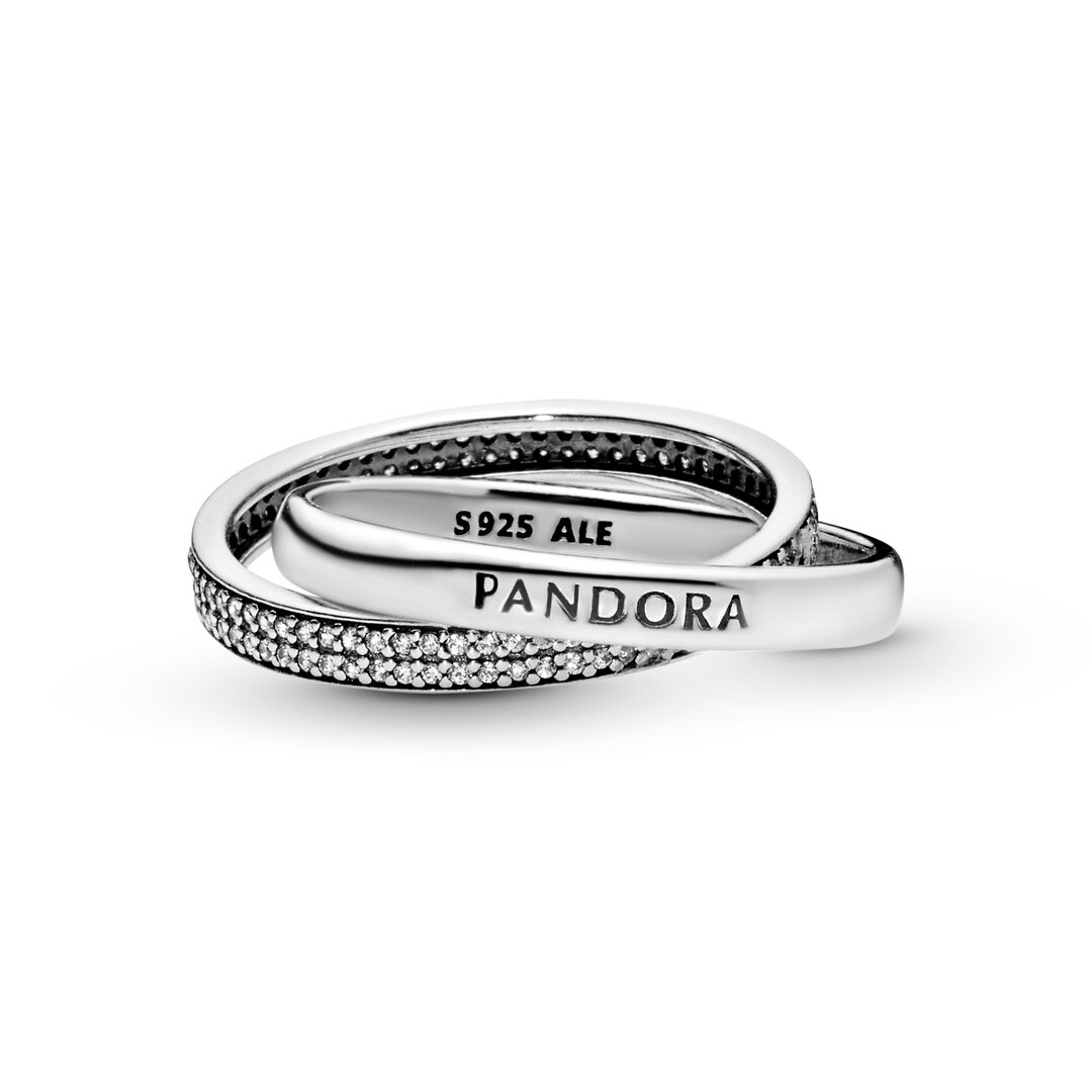 FINAL SALE - Intertwined Pandora Logo & Pavé Ring