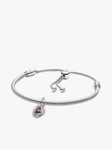 July Eternity Circle Dangle Charm Bracelet Set