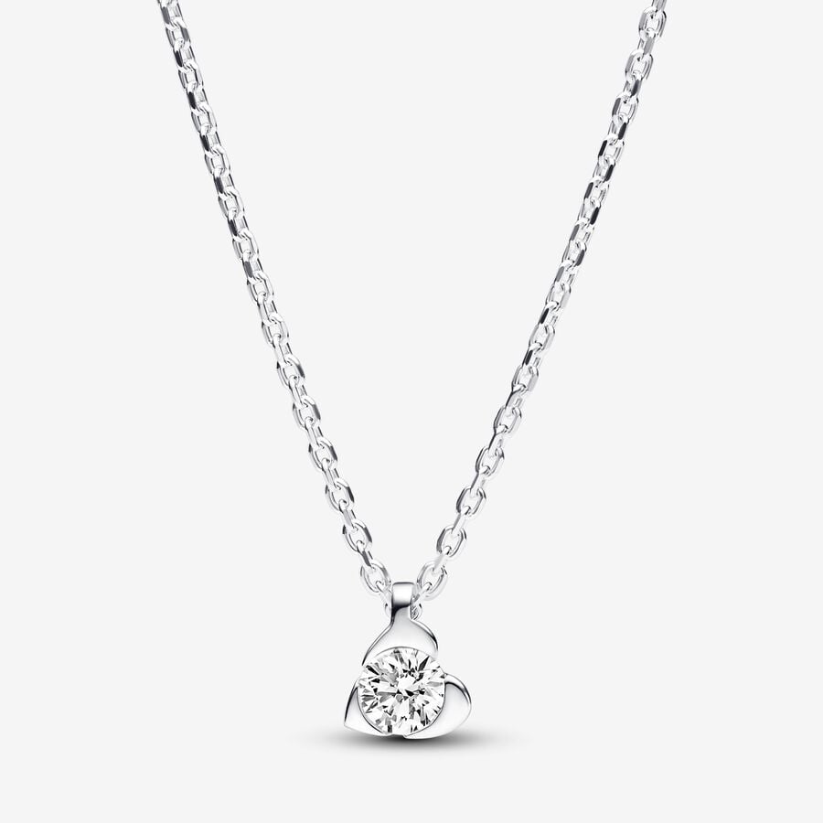 Pandora Talisman diamant cultivé en laboratoire collier à pendentif cœur avec 0,25 carat tw en argent sterling image number 0