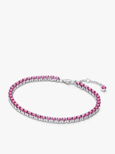Sparkling Pink Tennis Bracelet & Earrings Set