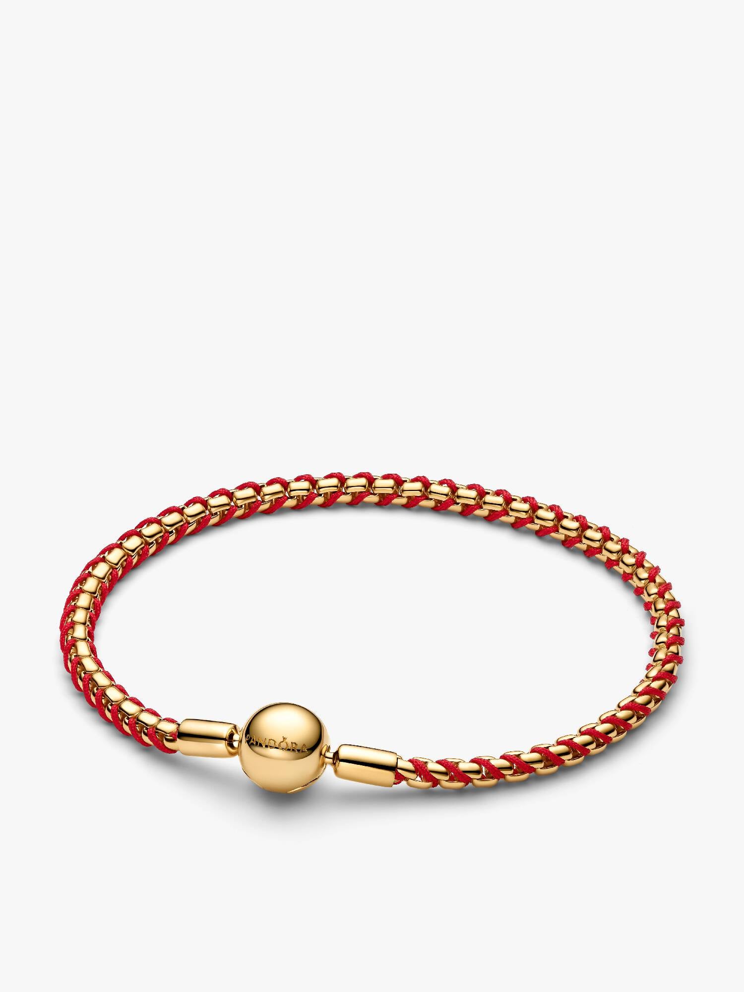 Bracelet à chaîne serpentine avec cordon rouge