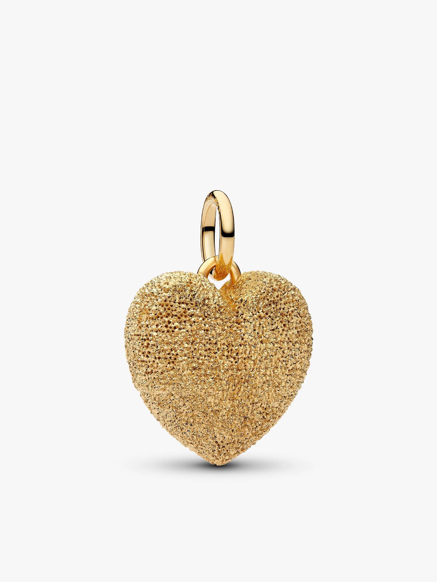 Charm-pendentif Cœur bombé texturé