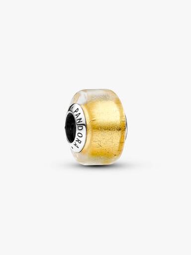 VENTE FINALE - Mini charm en verre de Murano doré